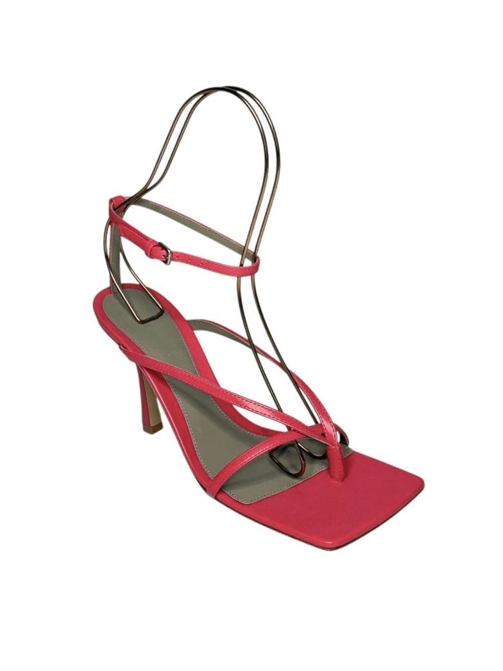 Bottega Veneta Stretch Sandals Lollipop Pink Heels EU 37.5 Leather Strappy Heels